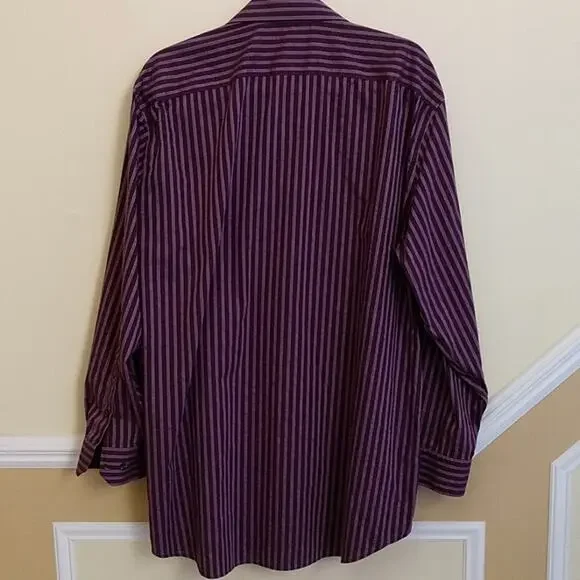 Claiborne Stripe Wrinkle Free Button Down size 17 1/2 - Picture 4 of 6